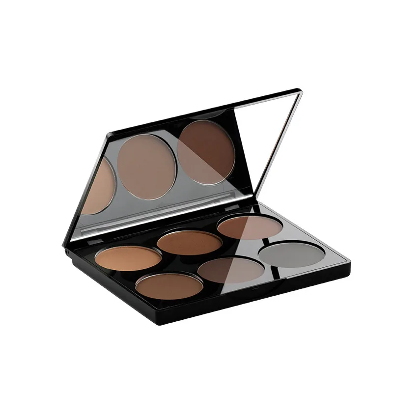 Three dimensional Lightening six color Contouring Powder Highlight Shadow combination nose shadow matte profile European and Ame