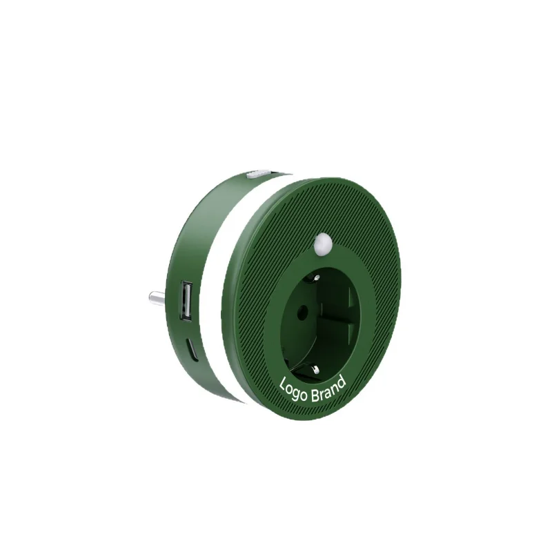 European Standard Multifunctional Socket Led Human Body Sensing Usb Socket Light Home Bedroom Corridor Wall Light Outlet