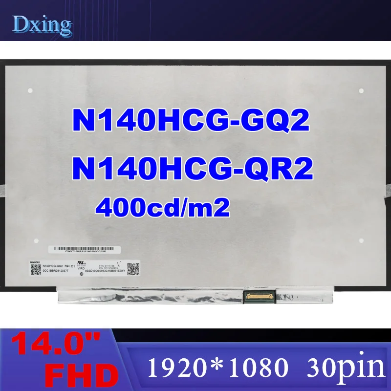 

N140HCG-GQ2 14.0 Laptop LCD Screen For Lenovo ThinkPad L14 P14s T14 T14s Gen1 Gen2 T490 T490s T495 T495s P43s IPS FHD 30 pin