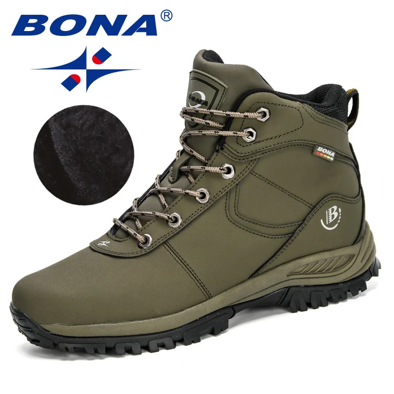 BONA 2023 New Arrival Outdoor Hiking Boots Men Winter Shoes Walking Climbing Shoes Man Mountain Sport Boots Masculino Trendy