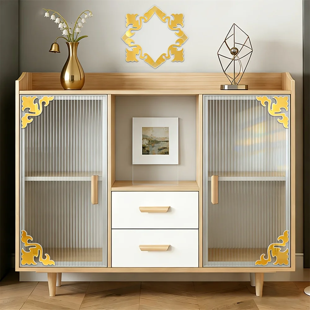 20CM Golden Multi-Functional Acrylic Mirror Stickers Cloud Pattern Wall Decor High Value for Money Home Garden Decor Gift 4PCS