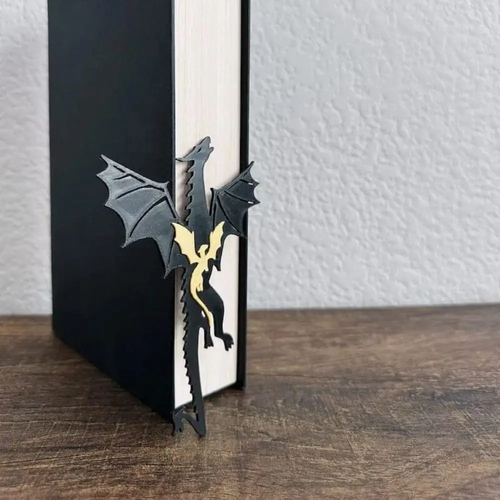 Funny Dragon Bookmark Double-sided Long Fei bookmark Bookmarks for Books Bookshelf Display Decoration Book Page Mark Student