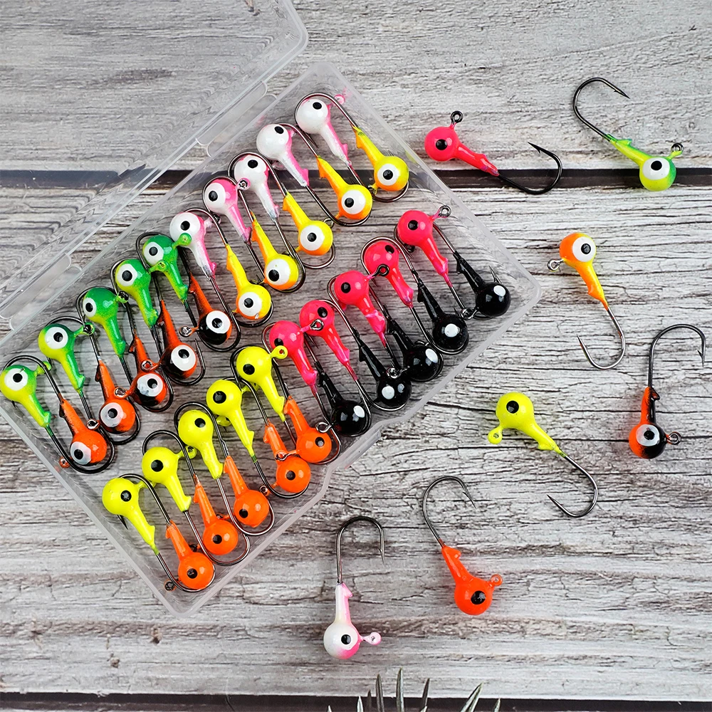 Imagem -06 - Crank Fishing Jig Head Hook Round Ball Jigs Bass Lures Crappie Jig Heads para Trout Walleye Água Salgada 40 Pcs