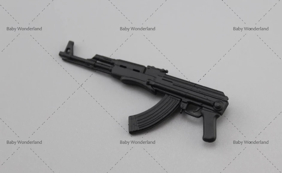 

In Stock 1/12 Mini AKS47 Soldier P istol Weapon Model Scene Props Fit 6''Action Figure Body Accessories Length About 5cm