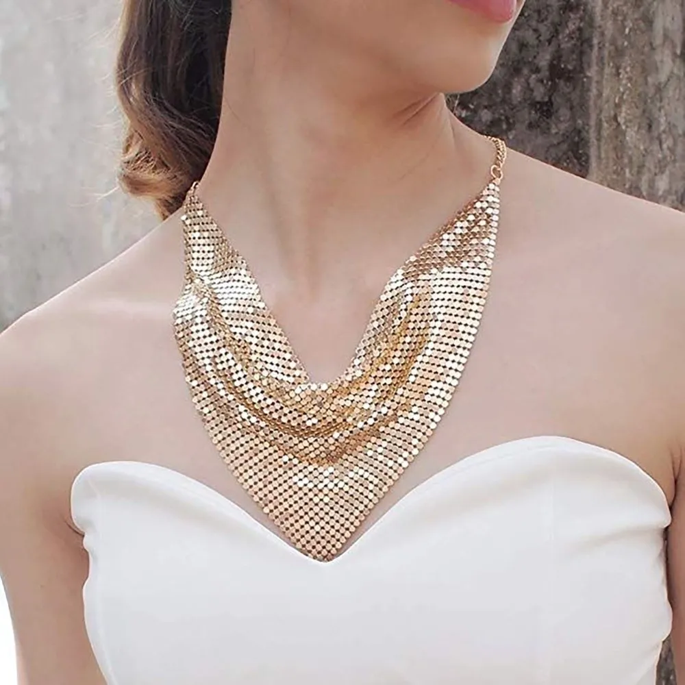 

Punk Headscarf Sequined Triangle Scarves Headkerchief Korean Style Bandanas Neck Wrap Necklace Shawl Headband Women