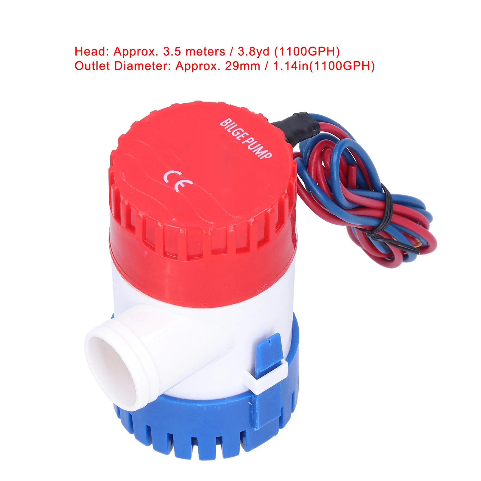 12V 24V 350/500/750/1100GPH bilgepomp, DC, semi-automatische schakelaar, elektrische kleine dompelpomp voor afvoer, levert stroom.
