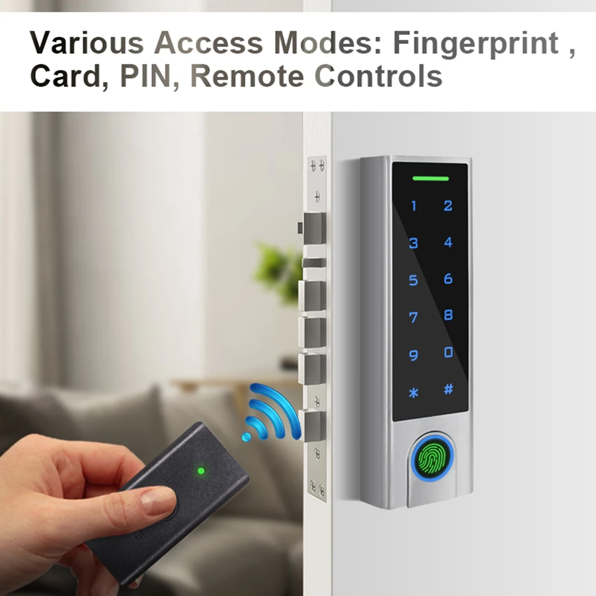 Waterproof Touch Keypad Fingerprint Access Control with 125KHz EM Card Reader DIY Wiring-Free Access Control System Kit