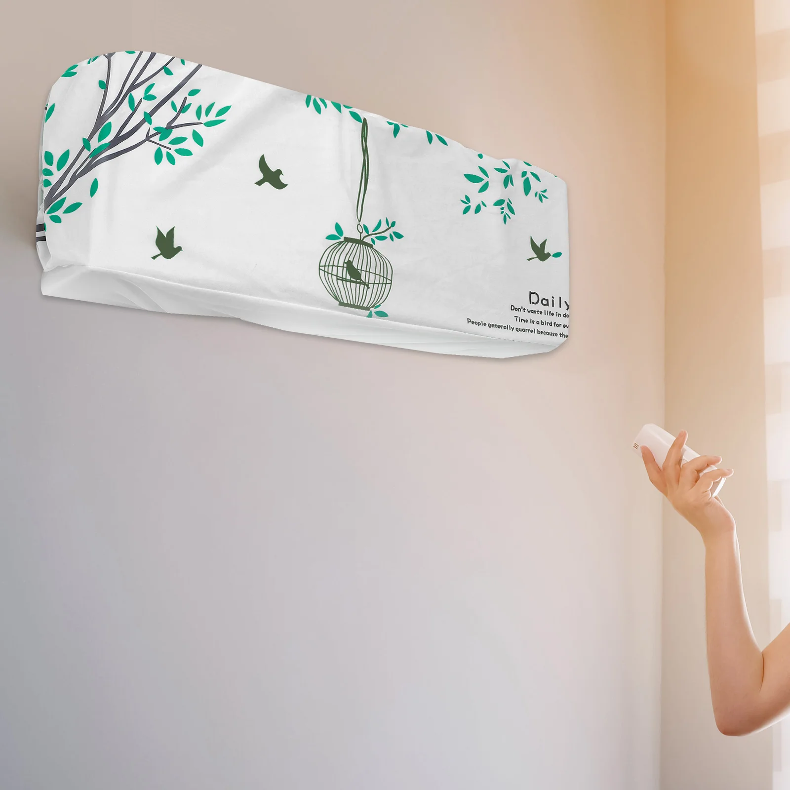 

Air Conditioner Full Inclusive Dust Proof Protective Cover For Home Decoration Spring Story Pattern Hanging Ac