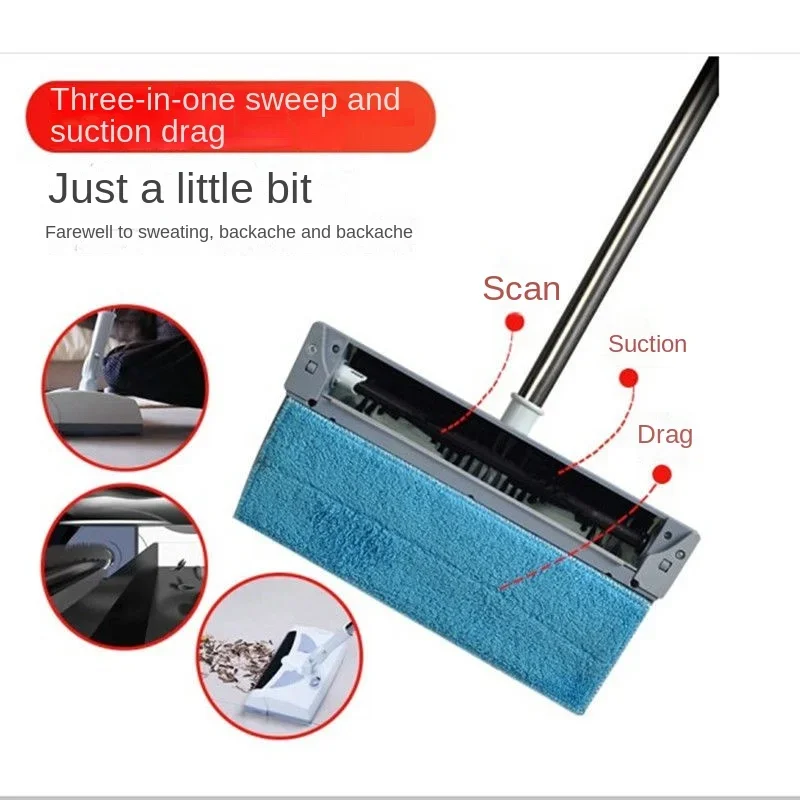 Robô varrendo automático sem fio mão-push, aspirador de pó doméstico recarregável, varrer esfregando e esfregando esfregando, tudo em um