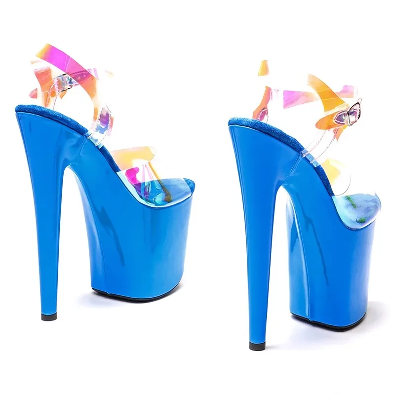 New 20cm/8inches Shiny PVC Upper Electroplate Platform High Heel Sandals Sexy Model Shoes Pole Dance Shoes 238