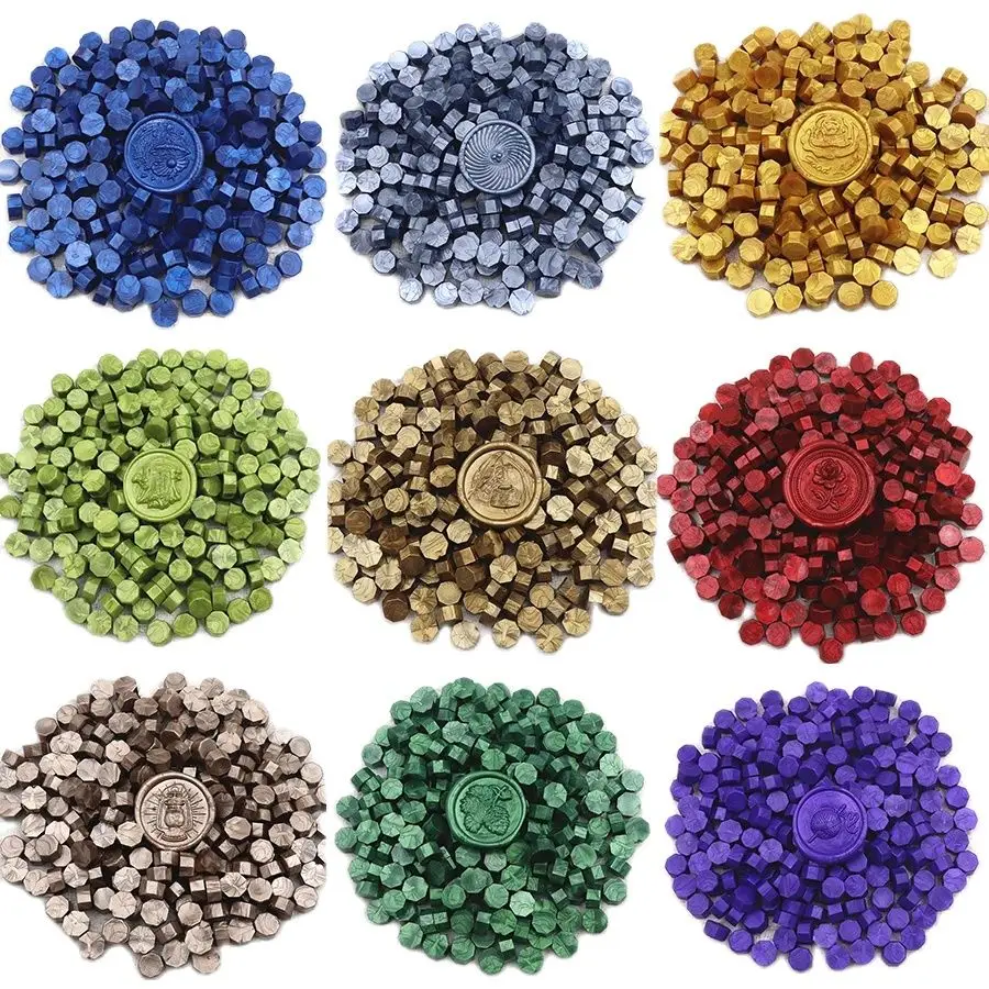 200 stks Octagon Zegellak Kralen voor Lakzegel Stempel voor Scrapbooking Kaarten Enveloppen Trouwkaarten Geschenkverpakkingen - afbeelding 2