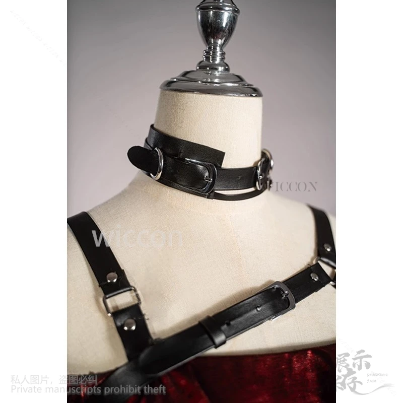 أنيمي لعبة الحب والمساحة العميقة تأثيري البطلة زي أحمر داكن القوطية فستان لوليتا ملابس السهرة للفتيات هالوين مخصصة