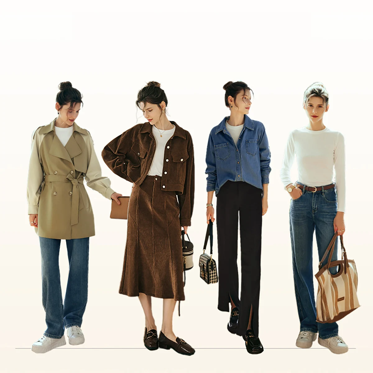 ‌OLrain Women Basic T-Shirt Long Sleeve Slim Fit Knitted Tees 2025 Autumn Simple Antimicrobial Soft Women's Clothing O23QT82822