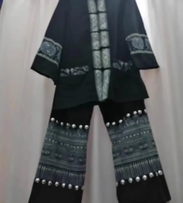 Chinese Ethnic Clothing Miao and Dong Ethnic Batik Three Piece Set For Men's Clothing