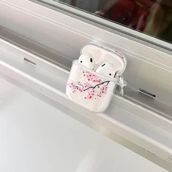 Fundas personalizadas transparentes de TPU Sakura para Airpods pro2, funda de silicona a la moda para auriculares, funda para AirPods 3