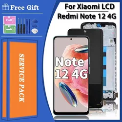 Xiaomi Redmi Note 12 4G lcd 23021RAAEG 23021RAA2Y ๋์คํ๋ ์ด ํฐ์น ์คํฌ๋ฆฐ ๋์งํ์ด์ ์ด์
๋ธ๋ฆฌ ์ฉ ์ํผ AMOLED Note12 ํ๋ฉด