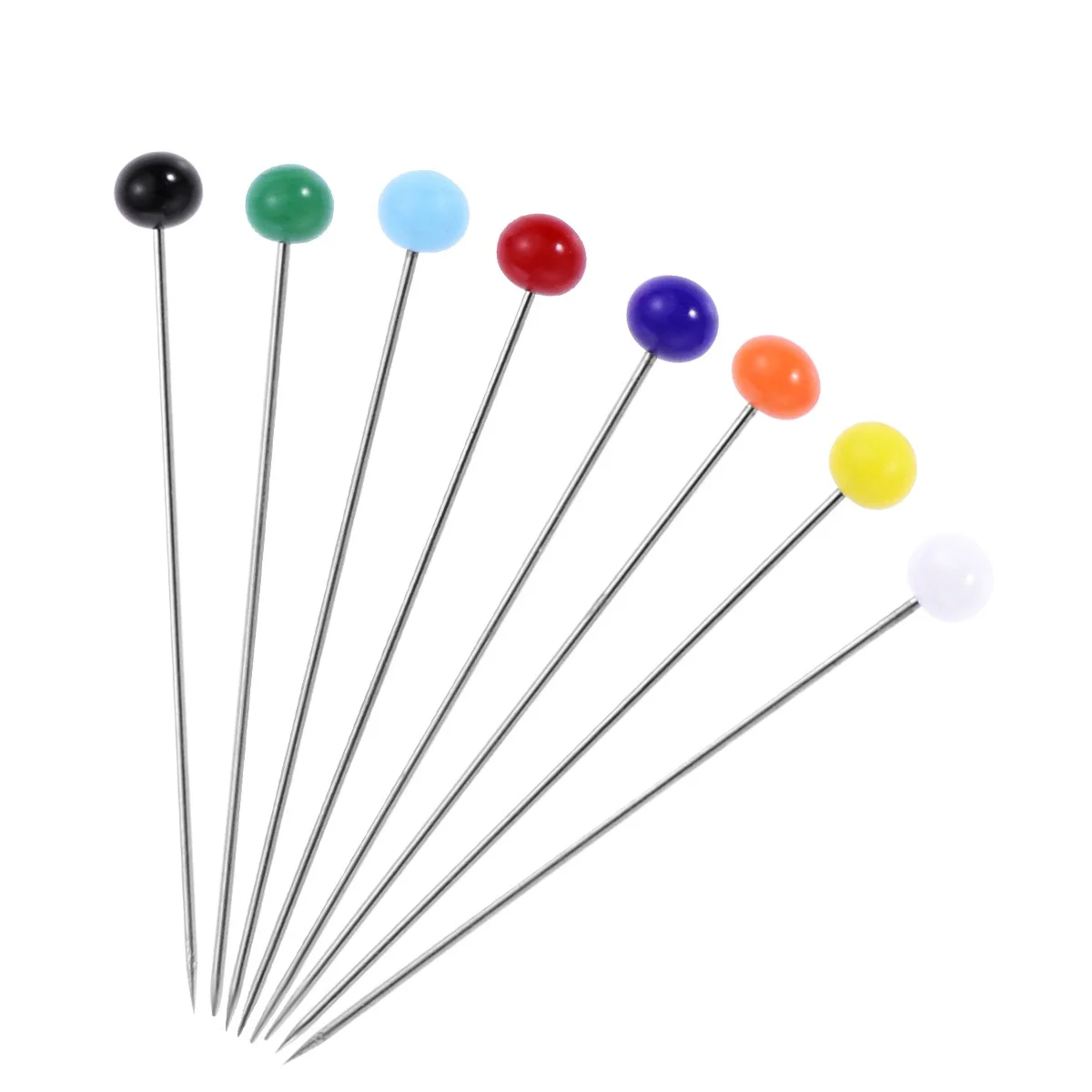 

100Pcs Multicolor Glass Head Sewing Pins Durable High Temperature Resistant Ideal for Crafts DIY Sewing 4mm Head 34mm Pin