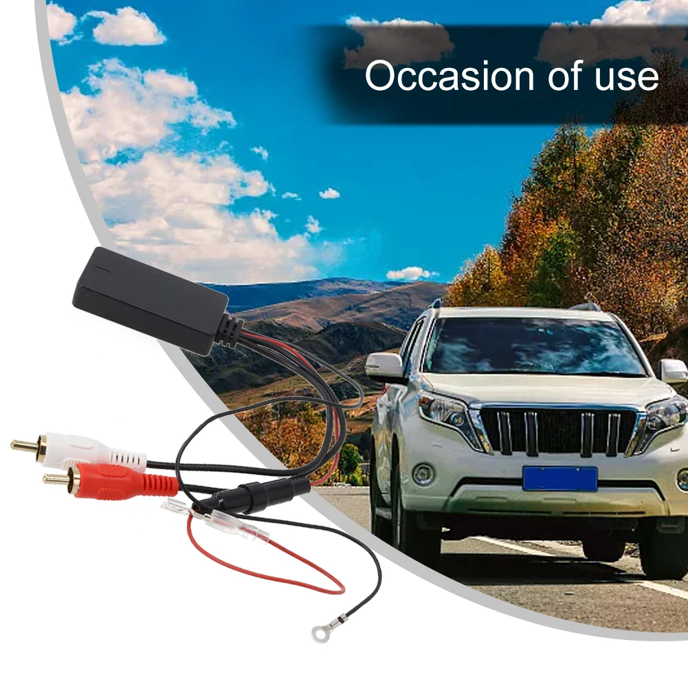 Black Adapter Cable Car Stereo 1PCS 2RCA 5.0 ABS AUX Connector Music Radio SUV New Practical Quality