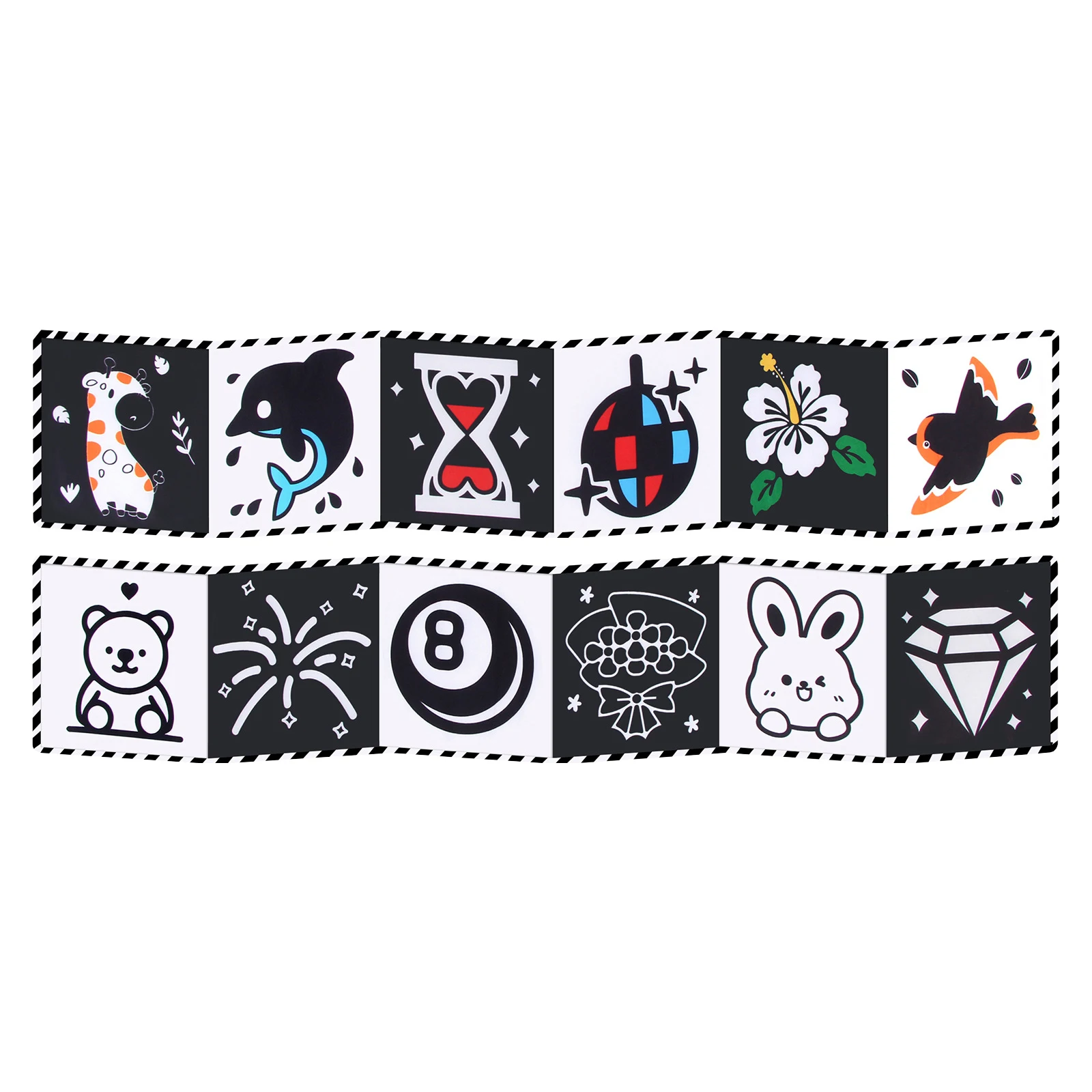 Animal Sensory Cloth Books for Babies 0-36 Months High Contrast Montessori Toy Newborn Crib Toys