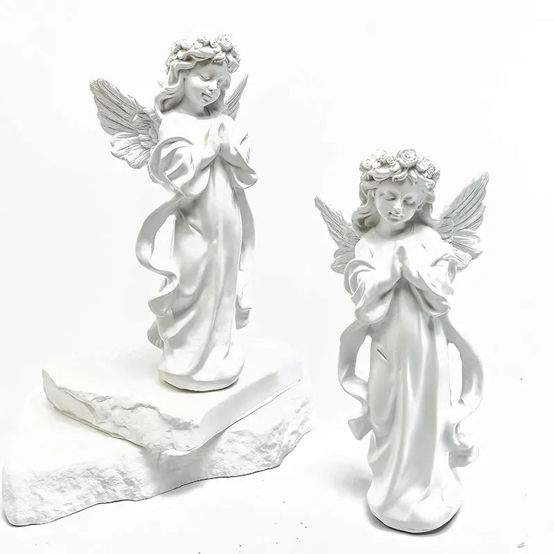 Praying Angel Statues and Figures Beautiful Resin Office Desk Decor Creative Gift for Home/Church, Unique Craft Artwork