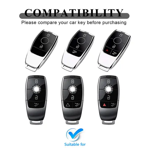Key Case Cover For Mercedes W212 W213 W205 GLC GLB C/E/A/B/S Class A200 C260 E260 E300 CLA W220 W221 X253 For AFFALTERBACH AMG 6 best sales mercedes benz cla 200 accessories - №4