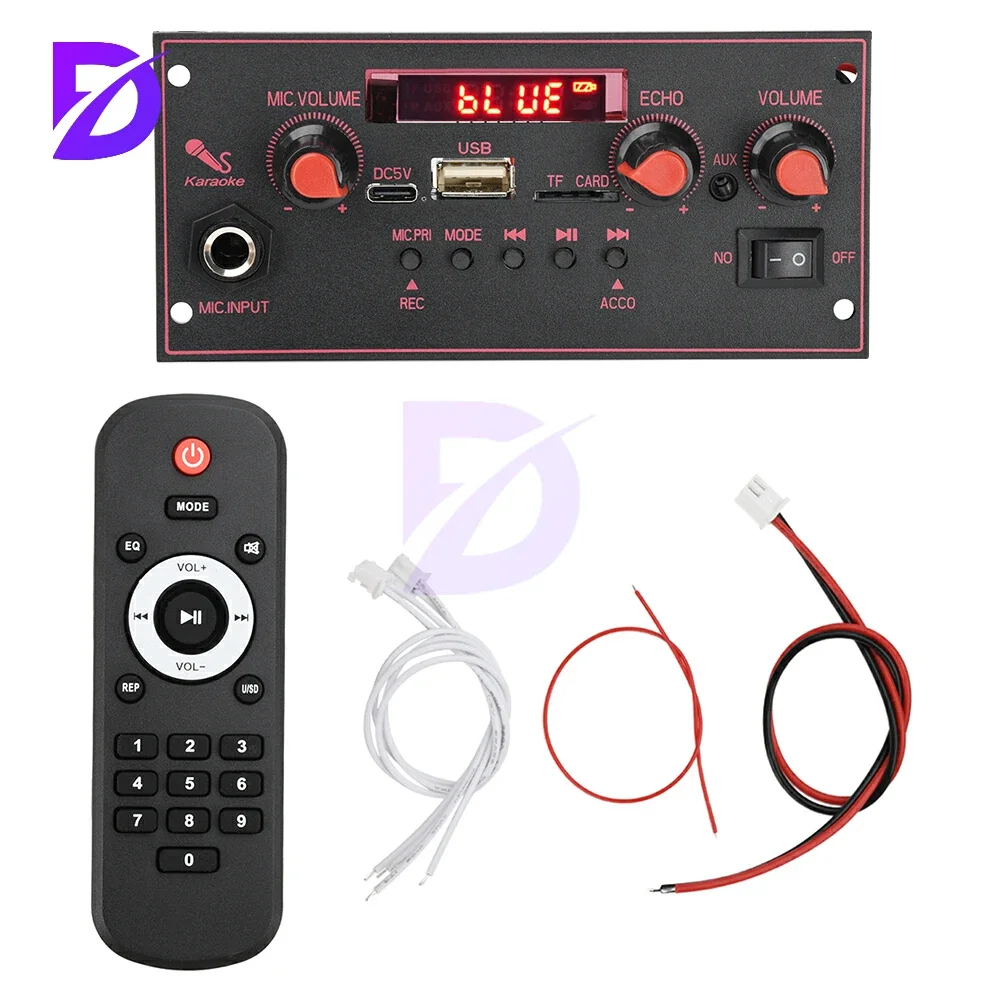DC 3.7-5V MP3 BT Decoding Board, Amplifier Board With Microphone Function, 2x10W With Amplifier, True Stereo BT Speaker