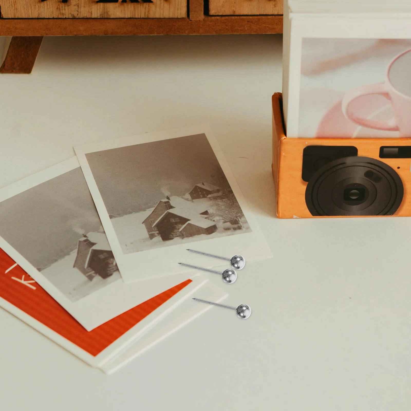 

200Pcs Small Round Head Push Pins Plastic Ball Map Tacks for Hanging Photos on Cork Board Wall Calendar Decorative Stainless