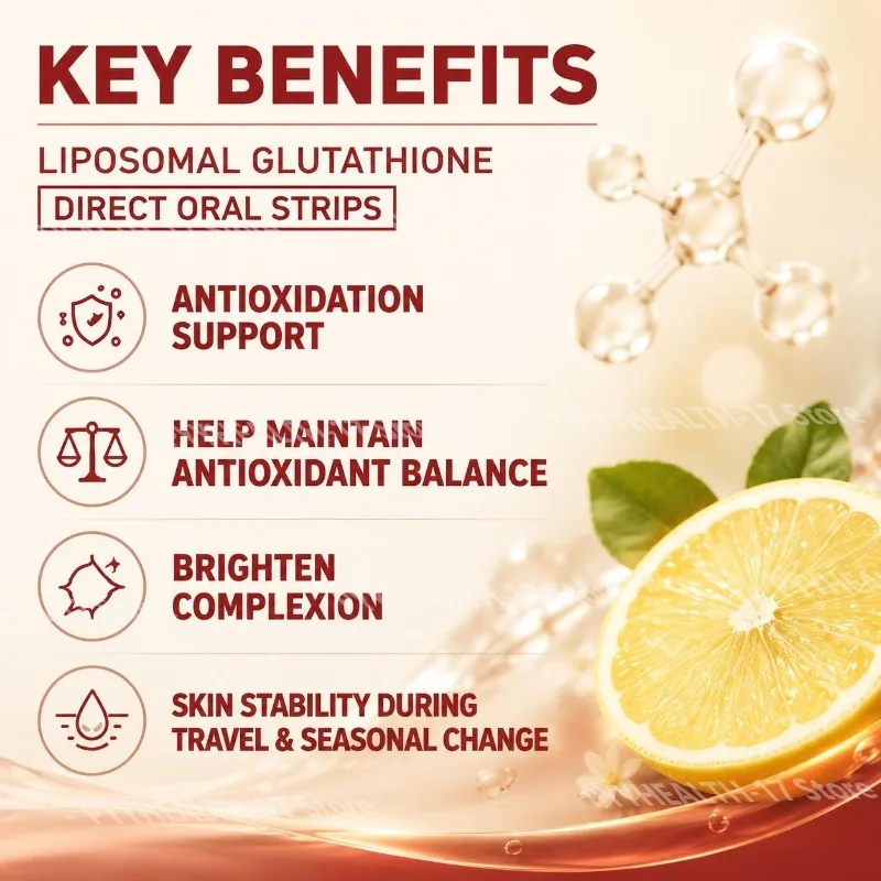 Docteat Liposomal Glutathione Direct Oral Strips for Antioxidant Support Daily and Skin Brightening Fast-Dissolve 7 Strips