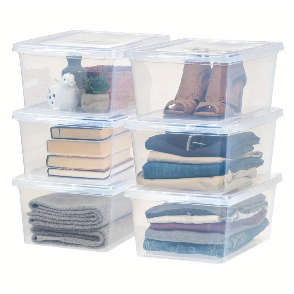 

17 Qt. Plastic Storage Bins with Lids, Stackable Storage Containers, Totes, 8Pk