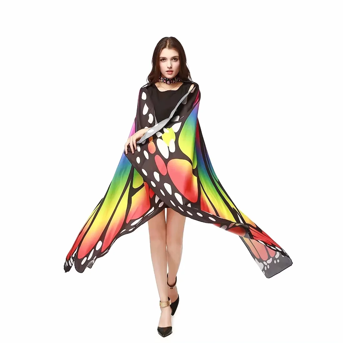 Adult Monarch Butterfly Cape Halloween  Child Butterfly Wings Rainbow  Butterfly Wings Cape Shawl Fairy Ladies Dance Costume