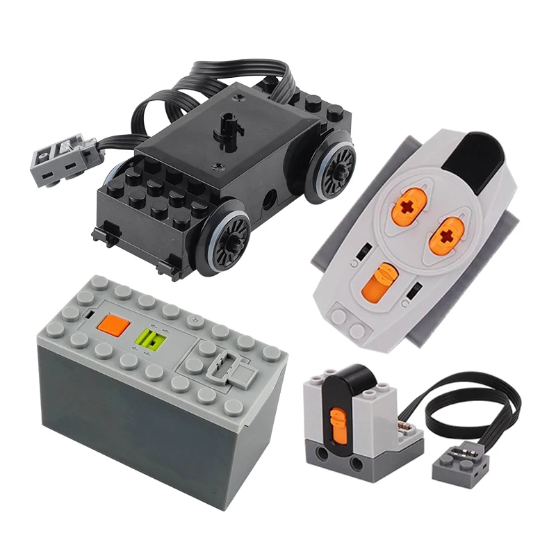 MOC Power Functions Train Motor Kit with IR Receiver & Battery Box for Technical-Compatible Building Blocks DIY Projects