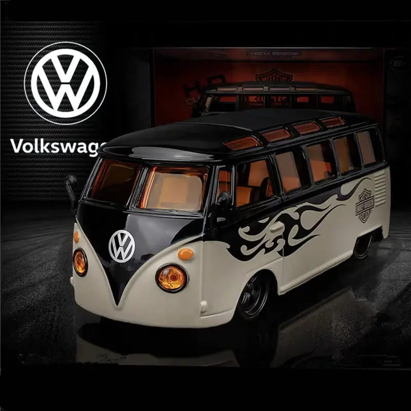 Maisto 1:25 Volkswagen VAN SAMBA Harley Version Alloy BUS Car Model Diecasts Metal Toy Modified Bus Car Vehicles Model Kids Gift