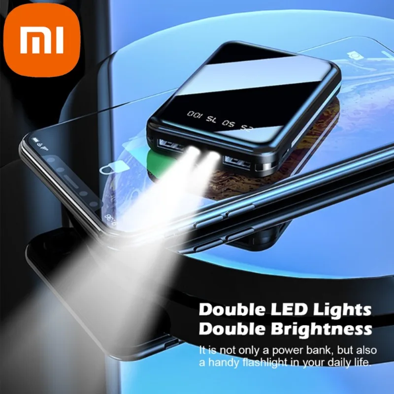 

Xiaomi 20000Mah Portable Power Bank LED Flashlight Mini Power Bank Digital Screen Mirror for Outdoor Travel and Camping