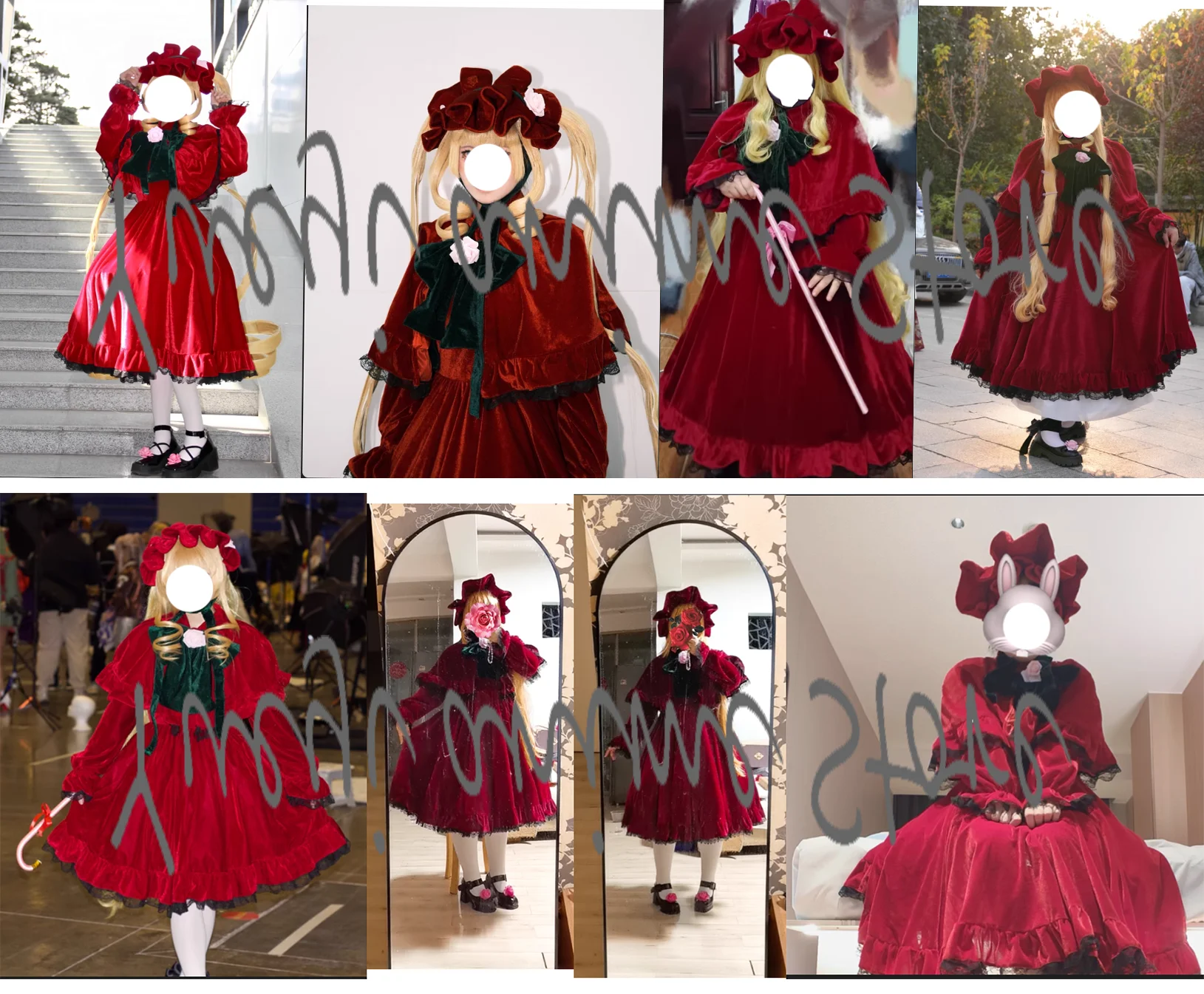 Anime Cosplay Shinku Costume Donna Lolita Abito rosso Festa di Natale di Halloween ----   personalizzato