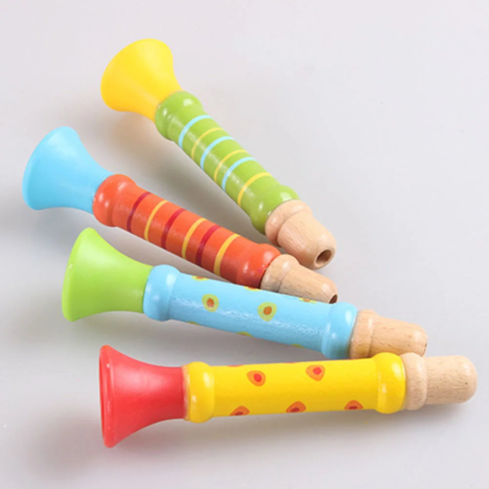 Interesting Flute Toy Children's Whistle Childrens Toys Kid Music Trumpet Recorder Instrument for Kids Wooden