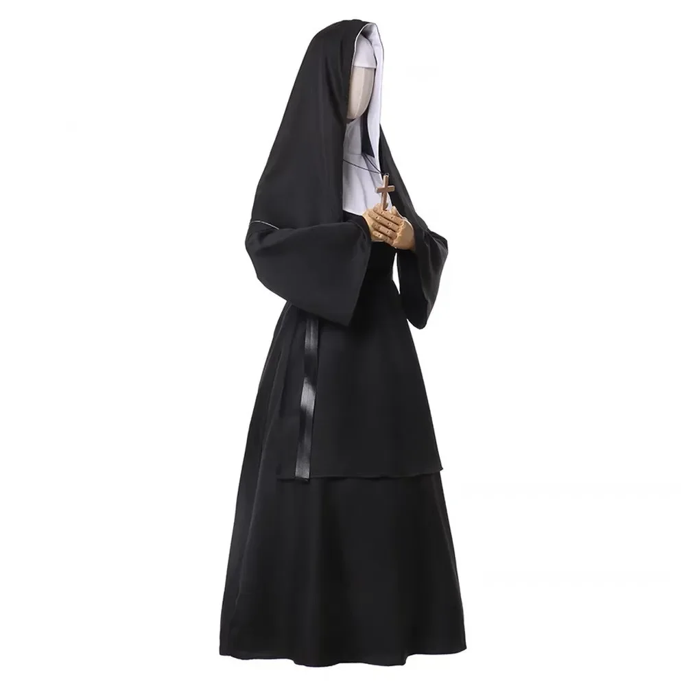 Disfraces de Monja para Mujer 2026, Estilo María Medieval, Cosplay Renacentista, Túnica de Monja Vintage, Conjunto de Ropa para Fiesta de Halloween, Carnaval y Actuaciones