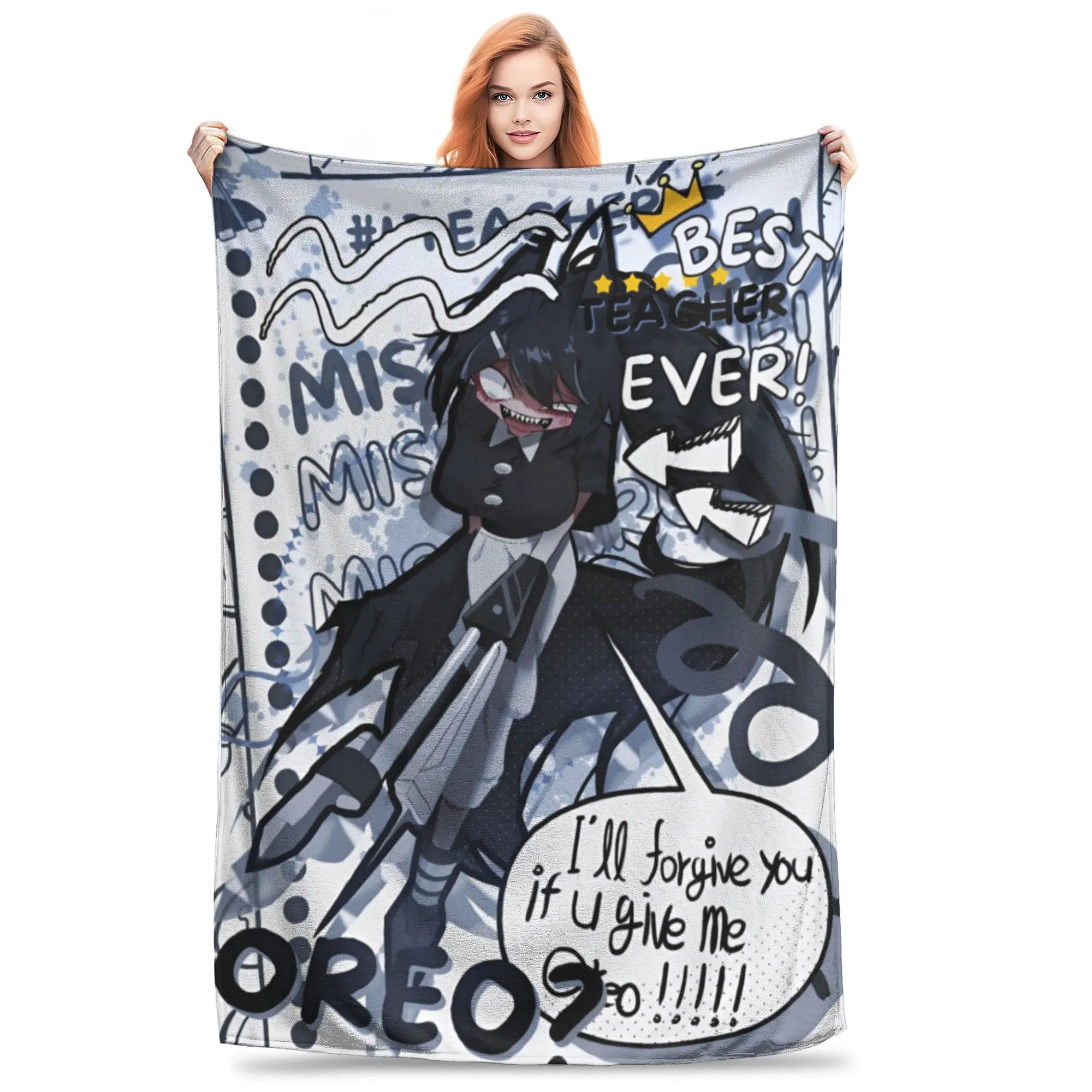 Fundamental Paper Education Miss Circle Fleece Blanket Cartoon Game Awesome Throw Blankets Bedspreads 125*100cm Quilt Super Warm