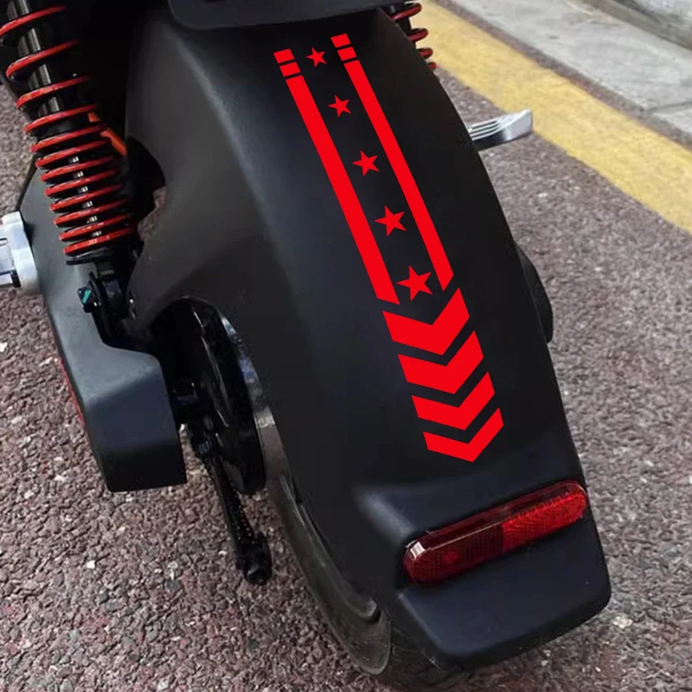 

Motorcycle Fender Sticker Star Arrow Stripes Front Fairing Vinyl Decal Waterproof Motorbike Safety Driving DIY Decor Accessories