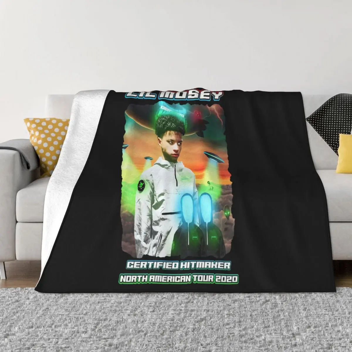 Lil Mosey 'Certified Hitmaker North American Tour 2020' Rap R&B Hip Hop Throw Blanket