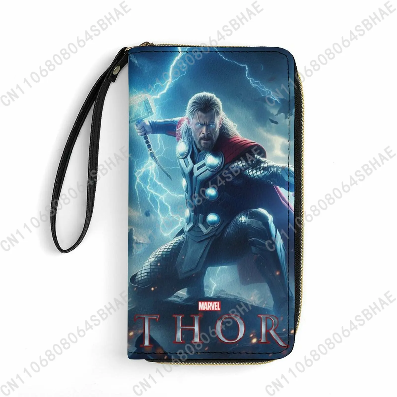 

Marvel The God of Thunder Custom PU Leather Wallet Rope Handle Small Portable Card Holder Men Women Purse Gift Friend Cosplay