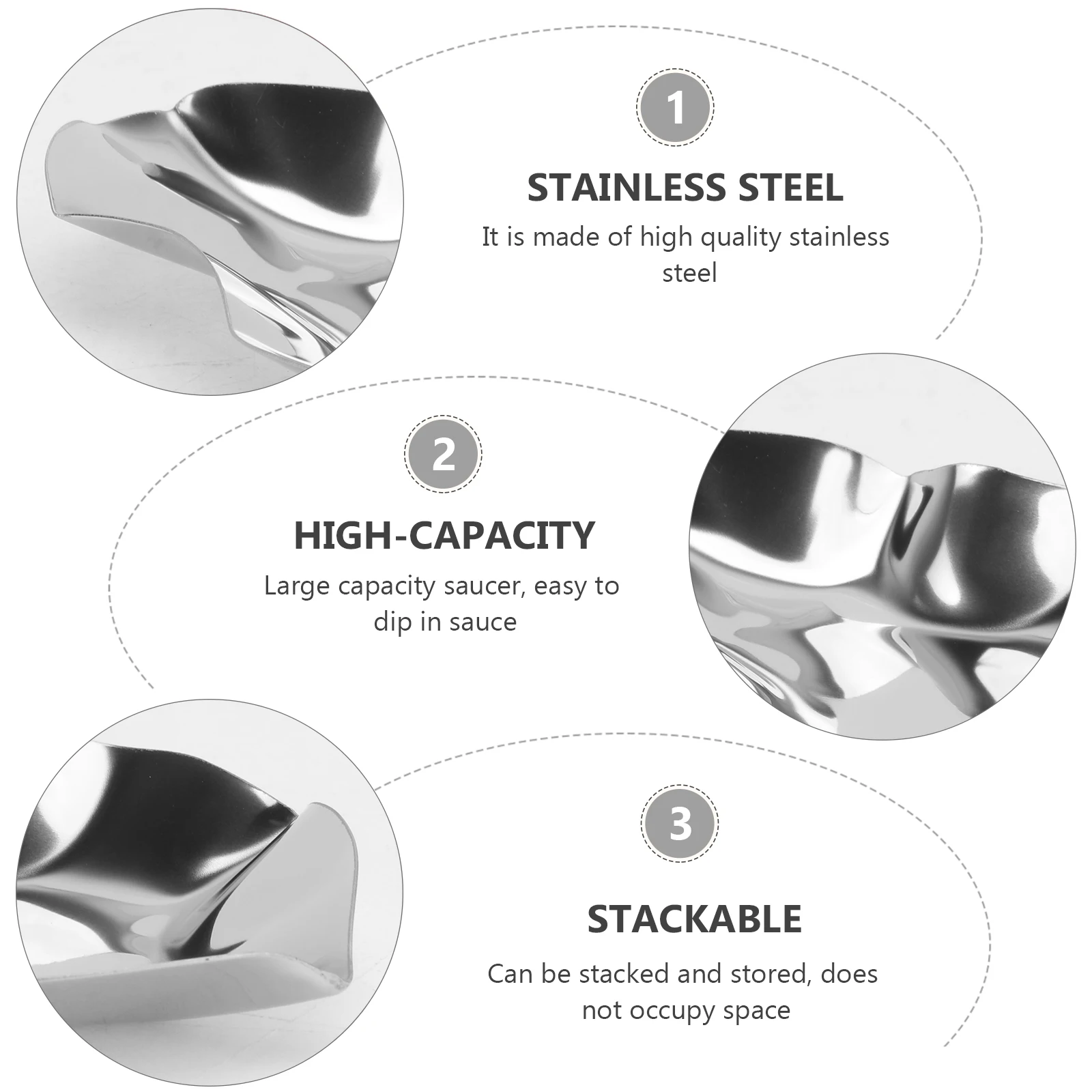 Platos para salsa con forma de cáscara de ostra, resistentes al desgaste, a prueba de herrumbre, para horno, asar al vapor, carbón, condimentos creativos apilables, 4 Uds.