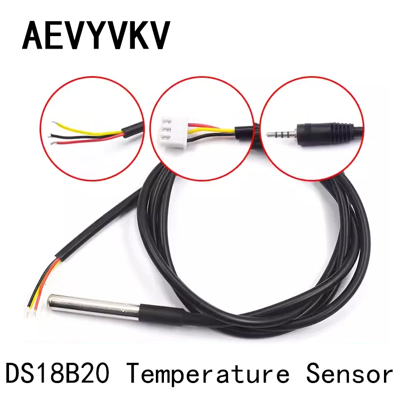 DS18B20 Digital Temperature Sensor Probe Water Temperature Detection Line Stainless Steel Package Waterproof Type DS18B20