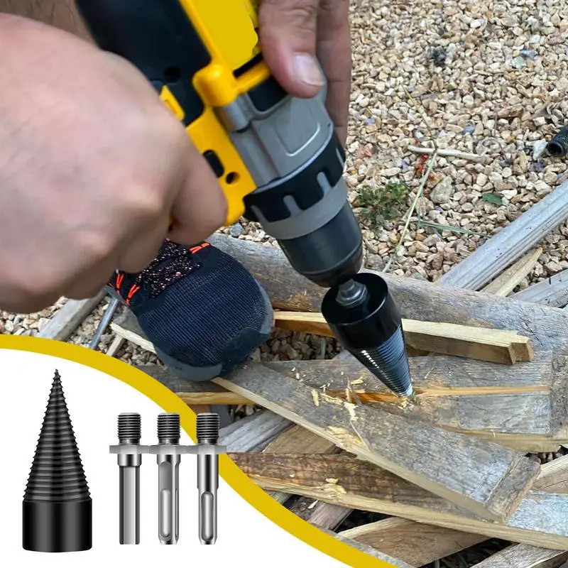 

32/42/50mm Removable Wood Splitter Screw Cones Drill Bits Wood Square/Round/Hex Shank Drill Bit Firewood Log Splitter Drill Bit