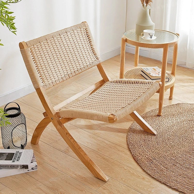 Kursi sofa rotan kayu solid lipat