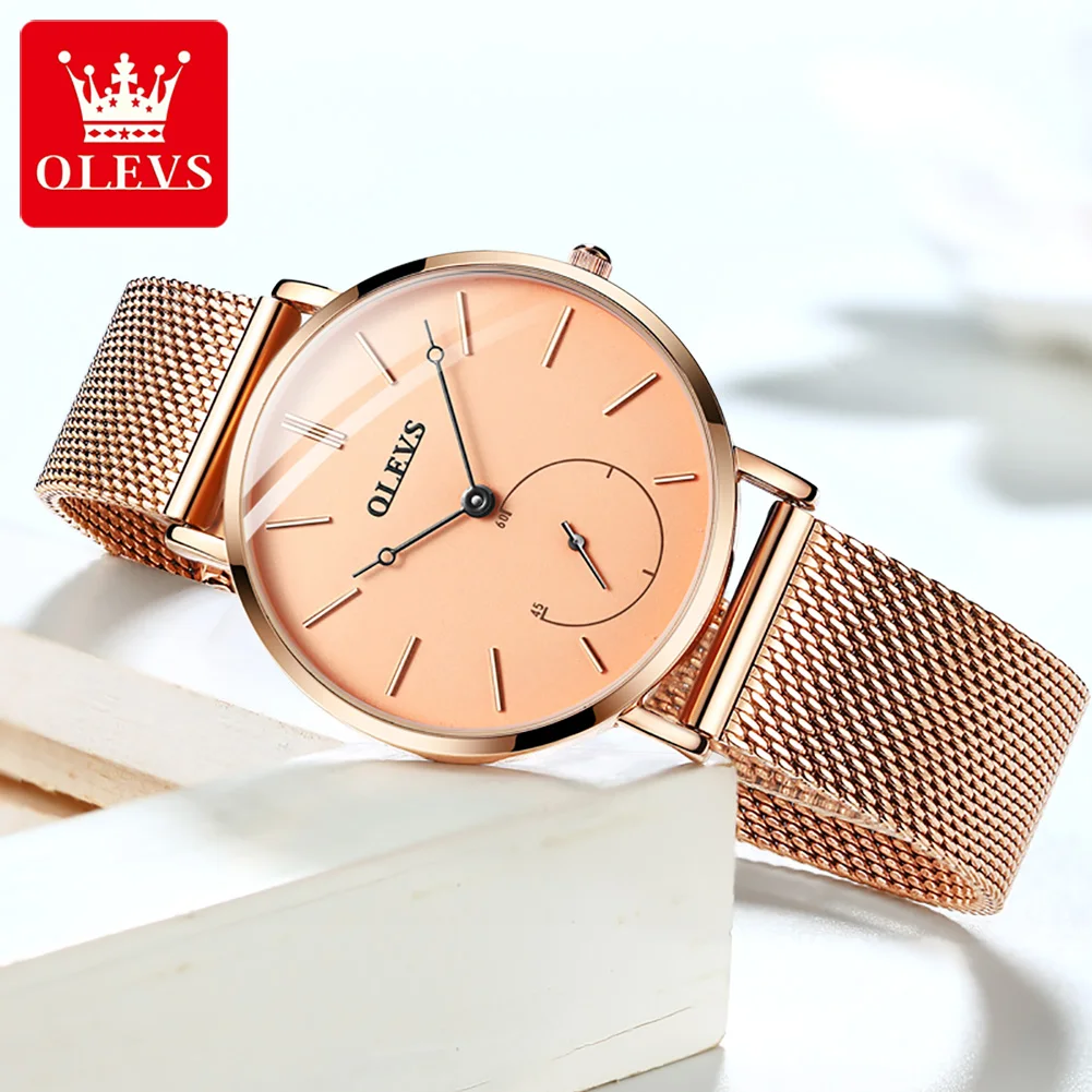 

Olves 2022 Fashion women's Watches Quartz Luxury Gold Watch For Ladies Stainless Steel Strap Elegant Female Gifts Wristwatches