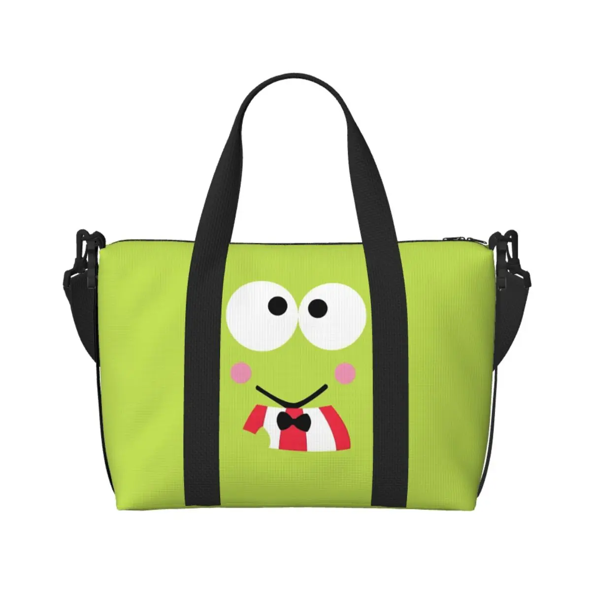 مخصص Keroppi الكرتون حمل حقيبة المرأة سعة كبيرة رائعتين الأخضر الضفدع شاطئ رياضة الكتف حقيبة سفر