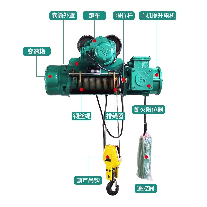 

BCD Type Explosion Proof Wire Rope Electric Hoist 1T 2T 3T 5T 10T Crane Lifting Machine 6M Lifting Height