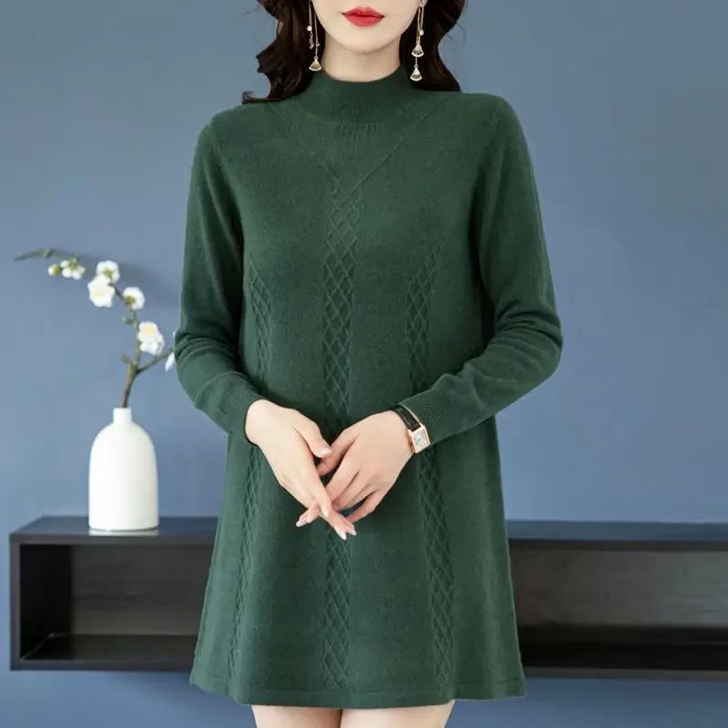 Ladies Fashion Sexy Long Knitted Sweaters Women Clothes Girls Beautiful Black Pullover Sweater Dresses Female Clothing PA1020