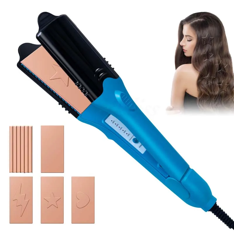 Alisador de cabelo Flat Iron, multifuncional, alisador de cabelo profissional, estilo 3D, cabelos lisos, 5 em 1