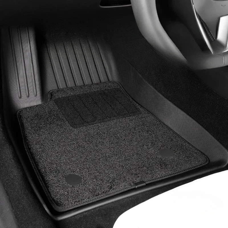 Foot Pads for Tesla New Model 3+ Highland 2024 TPE Double-layer Floor Mats Waterproof Wear-resistant Car Interior Accessories